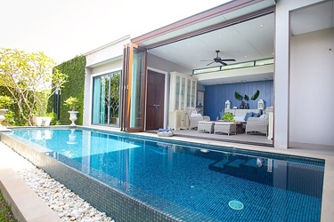 Pool, Small Garden and Veranda with Garden and Pool View